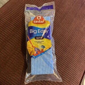 NEW SEALED! O-CEDAR BIG EASY FLAT SPONGE MOP REFILL SNAP-IN TABS DISCONTINUED